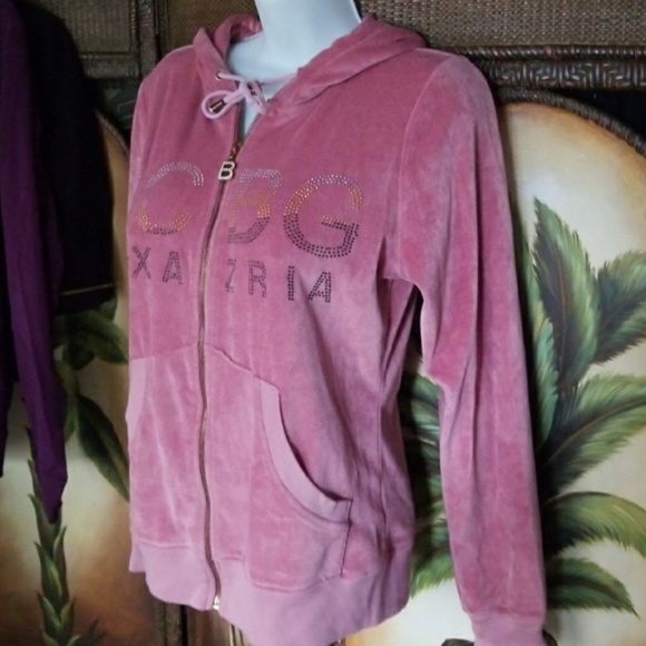 Bcbgmazazria Vintage Velour Zip Up Track jacket / Y2K / Barbiecore - Picture 5 of 6